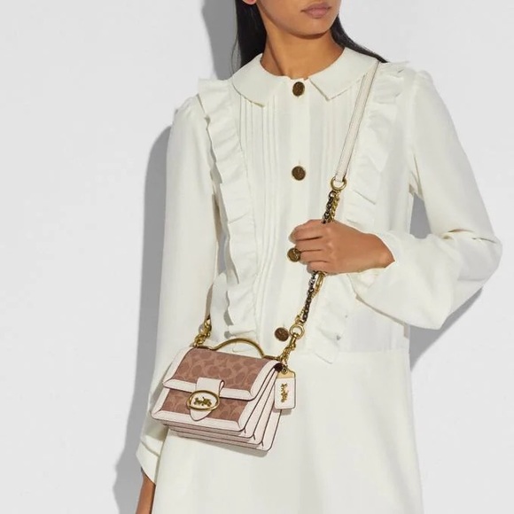 S⭕️LD‼️New Coach 1941 Riley Top Handle 18 In Signature Canvas - Picture 12 of 12